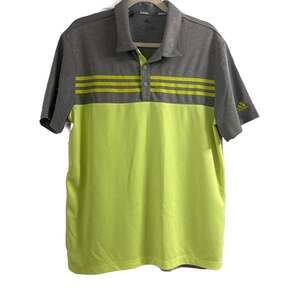 Men’s Adidas Neon Green and Grey Polo Shirt